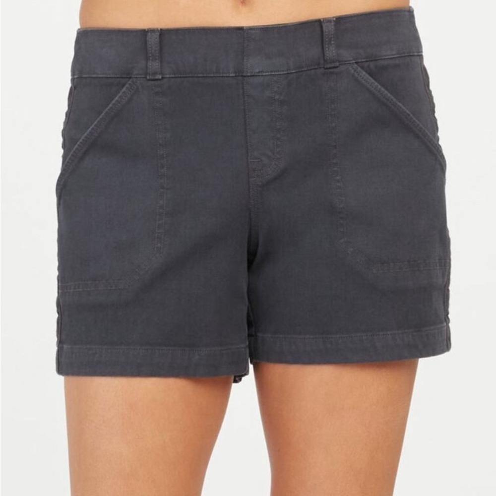 NWT Spanx Twill Stretch Short washed Black High Rise Size XSmall
